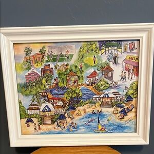 Colorful FLORIDA Beach Scene Framed Art